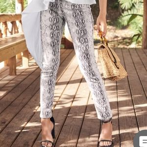 Snake print jeans